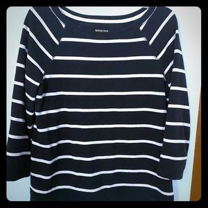 Merona Medium Navy and White Stripe Sweatshirt